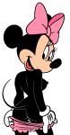  ass black_eyes bow breasts disney erect_nipples frilly_panties gloves looking_back minnie_mouse nipples panties panties_around_leg pink_panties sideboob topless underwear undressing 