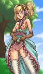  agitha blonde_hair blue_eyes breasts earrings gloves nintendo nipples pointy_ears pussy smile the_legend_of_zelda stockings twilight_princess twin_tails  