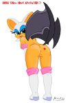  anus ass bat bent_over boots breasts furry gloves hairless_pussy heart nipples nude priest22 pussy rouge_the_bat sega solo sonic sonic_team tattoo text 