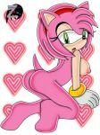  amy_rose ass bracelet breasts erect_nipples furry gloves green_eyes hairband jewelry nipples nude pink_hair sega short_hair solo sonic text zetar02_(artist) 