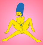 age_difference anal anal_sex blue_hair blue_pubic_hair burtstanton closed_eyes lipstick marge_simpson montgomery_burns penis pubic_hair reverse_cowgirl_position spread_legs testicles the_simpsons toes yellow_skin