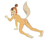  anthro ass breasts cat erect_nipples furry looking_back multicolored_hair nipples nude ponytail pussy small_breasts smile solo thundercats wilykit yellow_eyes 