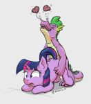  1boy 1girl doggy_position dragon female_unicorn friendship_is_magic from_behind horn implied_sex interspecies male_dragon my_little_pony nude pony spike_(mlp) tail twilight_sparkle twilight_sparkle_(mlp) unicorn 
