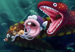 air_bubbles ayvuir_blue blooper boss_bass cheep-cheep cheep_cheep eel fish monster_girl nintendo princess_daisy super_mario_bros. unagi underwater vore