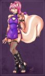 chinese_clothes cleavage_cutout furry heart heart_cutout skunk spookable