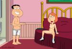  breasts candy_roach family_guy glenn_quagmire lindsey_(family_guy) nipples nude shaved_pussy spread_legs thighs 