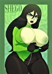  bodysuit huge_breasts kim_possible nipples one_breast_out shego thick_thighs 