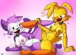  cat chica_(fnaf) chicken cindy_(fnac) crossover five_nights_at_candy&#039;s five_nights_at_freddy&#039;s furry lechugansfw robot spanish_text text yuri 