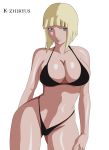  big_breasts bikini blonde_hair blue_eyes breasts hair k-zhiryus naruto samui solo swimsuit 