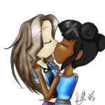 2girls crossover kissing lola_mbola medabots robotboy samantha_(medabots) yuri