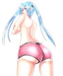  ass back covering miku_hatsune topless vocaloid  