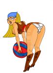 archangemon ass ball bandanna bent_over big_breasts blonde_hair blue_eyes boots breasts cartoon_network cowboy_boots erect_nipples hourglass_figure huge_breasts kerchief light-skinned_female lindsay_(tdi) lipstick long_blonde_hair long_hair looking_back panties solo striped_hair thick_ass thick_legs thick_thighs total_drama_island two_tone_hair upskirt wasp_waist white_panties