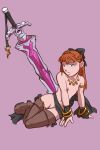  angels-corps dave_cheung_(artist) freckles hair_ribbon nutmeg_(angels-corps) red_hair redhead scribble_kid stockings sword tiara topless weapon 