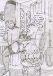  anal anal_penetration anus ass bart_simpson bent_over blush breasts chair church cleavage comic cum doggy_position erect_nipples from_behind gundam888 hair hairless_pussy incest jewelry long_hair marge_simpson milf monochrome necklace nipples nude pussy sketch smile stockings testicles the_simpsons 