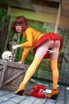  3d anus ass glasses miniskirt panties_down scooby-doo shaved_pussy stockings thighs velma_dinkley 