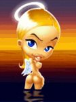  angel angie ass big_breasts blonde blonde_hair blue_eays breasts cool kamafun kamafunny lips nude water wings 