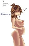  1girl big_breasts breasts brown_eyes female impregnate leaf_(pokemon) pokemon pokemon_(game) pokemon_trainer pregnancy pregnant standing 