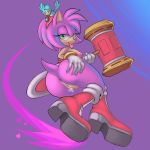  1_anthro 1_female 1girl absurd_res amy_rose anthro anus ass avian big_ass bird boots bottomless bracelet breasts cum duo female female_anthro furry gloves green_eyes hairband hammer heart hedgehog highres jewelry looking_at_viewer looking_back mallet necklace nipples no_panties piko_piko_hammer pink plump_labia pussy sega short_hair short_tail sif sif_(artist) smile sonic_(series) sweat_drop tail tongue tongue_out topless upskirt 