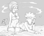  beach lisa_simpson marge_simpson mother_and_daughter pearls tagme the_simpsons 