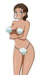 1girl avatar:_the_last_airbender bikini blackangel014 breasts dark_skin female_only full_body katara pervyangel seashell_bikini seashell_bra