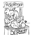 after_anal after_sex amy_rose anthro anus ass bracelet breasts cum cum_in_ass erect_nipples from_behind furry gloves hair hairband heart hypnotized is_(artist) jewelry looking_back monochrome nipples public_use pussy sega short_hair smile solo sonic_(series) sonic_the_hedgehog_(series)