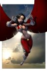  1girl big_breasts dominic_marco female_only flying original_character thunderbird_(teri-minx) warrior wings 