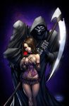 1girl corset godofdeath99 grim_reaper original original_character rose
