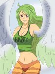  big_breasts breasts brown_eyes green_hair monet_(one_piece) one_piece solo 