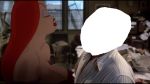  asymmetrical_docking big_breasts breast_press breasts clothed edit hair highres huge_breasts jessica_rabbit large_breasts orgasm red_hair sexually_suggestive who_framed_roger_rabbit 