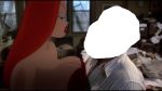  asymmetrical_docking attractive breast_press clothed docking flirt hair high_res huge_breasts jessica_rabbit large_breasts red_hair who_framed_roger_rabbit 