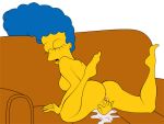 animated ass blue_hair closed_eyes fingering gif marge_simpson masterman114 masterman114_(artist) masturbation pussy solo the_simpsons yellow_skin