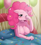  2011 balloons bed blue_eyes blush breasts equine female friendship_is_magic hair horse long_hair my_little_pony nude pink_fur pink_hair pinkie_pie pinkie_pie_(mlp) pony solo sssonic2 