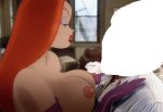  asymmetrical_docking breast_press breasts hair_over_one_eye huge_breasts jessica_rabbit lipstick nipples nude red_hair who_framed_roger_rabbit 