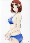  1girl bikini bob_cut fang hentai highres mizugi polorinken scan solo swimsuit 
