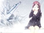  1girl crystal d-a_black hentai highres ice murakami_suigun pajamas rin_(d-a_black) snow snowing solo wallpaper 