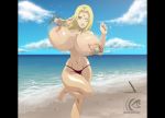 beach big_breasts breasts crab lipstick mangrowing naruto nipples topless tsunade