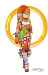  2012 bandeau bare_shoulders blue_eyes bracelet dated furry jewelry looking_at_viewer midriff mole necklace orange_hair parody rat_rage ring robert_porter signature solo sonic_(series) standing style_parody tikal_the_echidna 