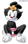 1girl animaniacs anthro anthro_only bbmbbf dot dot_warner female_only fur34 furry palcomix panties sitting spread_legs topless_female warner_brothers