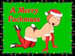  all_fours breasts christmas elbow_gloves family_guy hat headgear jrc_(artist) lois_griffin nipples santa_hat text 