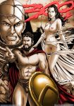 1girl 300 bbmbbf dark_horse female human king_leonidas king_xerxes_(300) leonidas male muscle nude palcomix partially_clothed pubic_hair queen_gorgo spartans torn_clothing