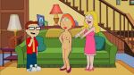  american_dad breasts crossover erect_nipples family_guy francine_smith glasses lois_griffin nude shaved_pussy steve_smith thighs 