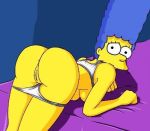 ass blue_hair marge_simpson tagme the_simpsons yellow_skin