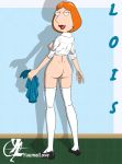  bottomless family_guy lipstick lois_griffin long_hair looking_back orange_hair red_lipstick smile solo yuumeilove 