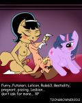 ass black_hair blush breasts crossover erection friendship_is_magic futanari genderswap hairband hairless_pussy kitty_katswell licking long_hair looking_back multicolored_hair my_little_pony nipples nude penis piss piss_in_mouth pussy small_breasts smile t.u.f.f._puppy text the_fairly_oddparents timantha timantha_turner timmy_turner tongue toongrowner twilight_sparkle_(mlp)