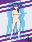  1_girl 1girl acesrulez13 blue_eyes blush breasts female female_only female_pubic_hair friendship_is_magic humanized looking_at_viewer my_little_pony nude pubic_hair purple_hair purple_pubic_hair pussy rarity rarity_(mlp) solo solo_female standing thigh_gap 