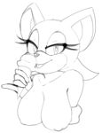 big_breasts breasts ice_cream ice_cream_cone jammiez looking_at_viewer monochrome nude rouge_the_bat sega sonic sonic_*(series) sonic_the_hedgehog_(series)