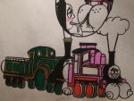  2_girls ass big_ass big_breasts cebolla12 emily_the_emerald_engine rosie_the_pink_engine thomas_and_friends 