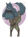  1girl 1girl absurd_res anthro big_breasts bodily_fluids breasts canid canine canis flashing furry high_res huge_breasts mammal nipples slightlysimian sweat wolf 