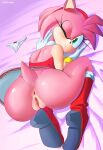 1female 1girl absurd_res amy_rose anthro anus ass big_ass captainjingo green_eyes high_res highres pussy sega sonic_(series) sonic_the_hedgehog_(series) 