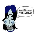 adventure_time big_breasts breasts english_text hair jim_sugomi marceline nipples text vampire white_background